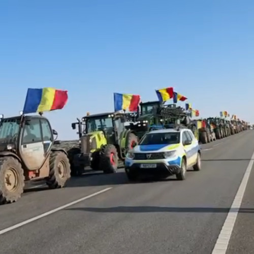 Protestele agricole cresc în Craiova: peste 100 de utilaje adunate