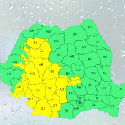 Avertizare meteo Cod galben în Oltenia și alte 17 județe din țară